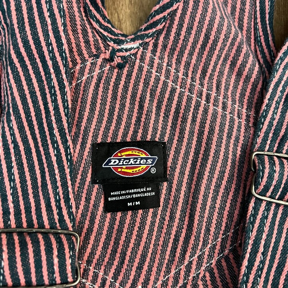 NEW Dickies Pink and Blue Hickory Stripe Bib Overalls - Picture 9 of 15